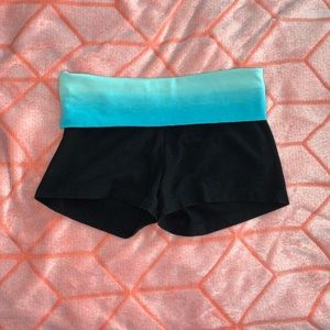 Ombré foldover yoga shorts